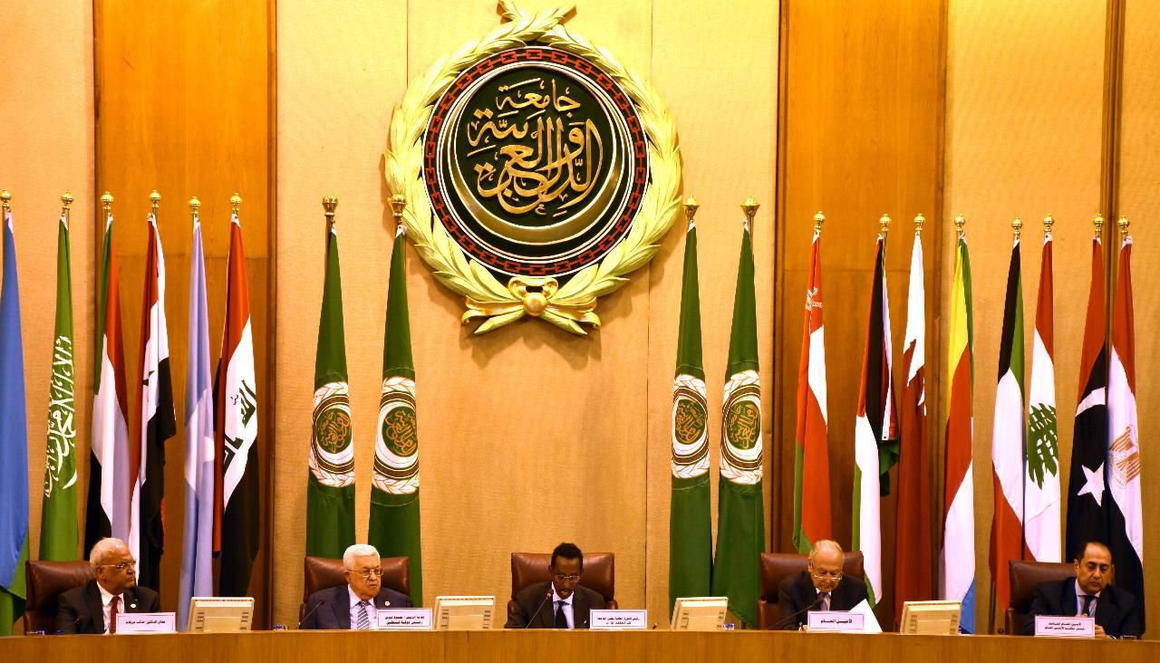أبو مازن خلال مشاركته فى اجتماع وزراء الخارجية العرب