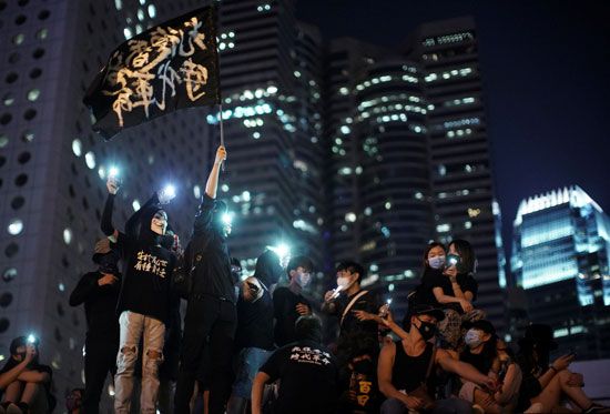 جانب من الاحتجاجات فى هونج كونج
