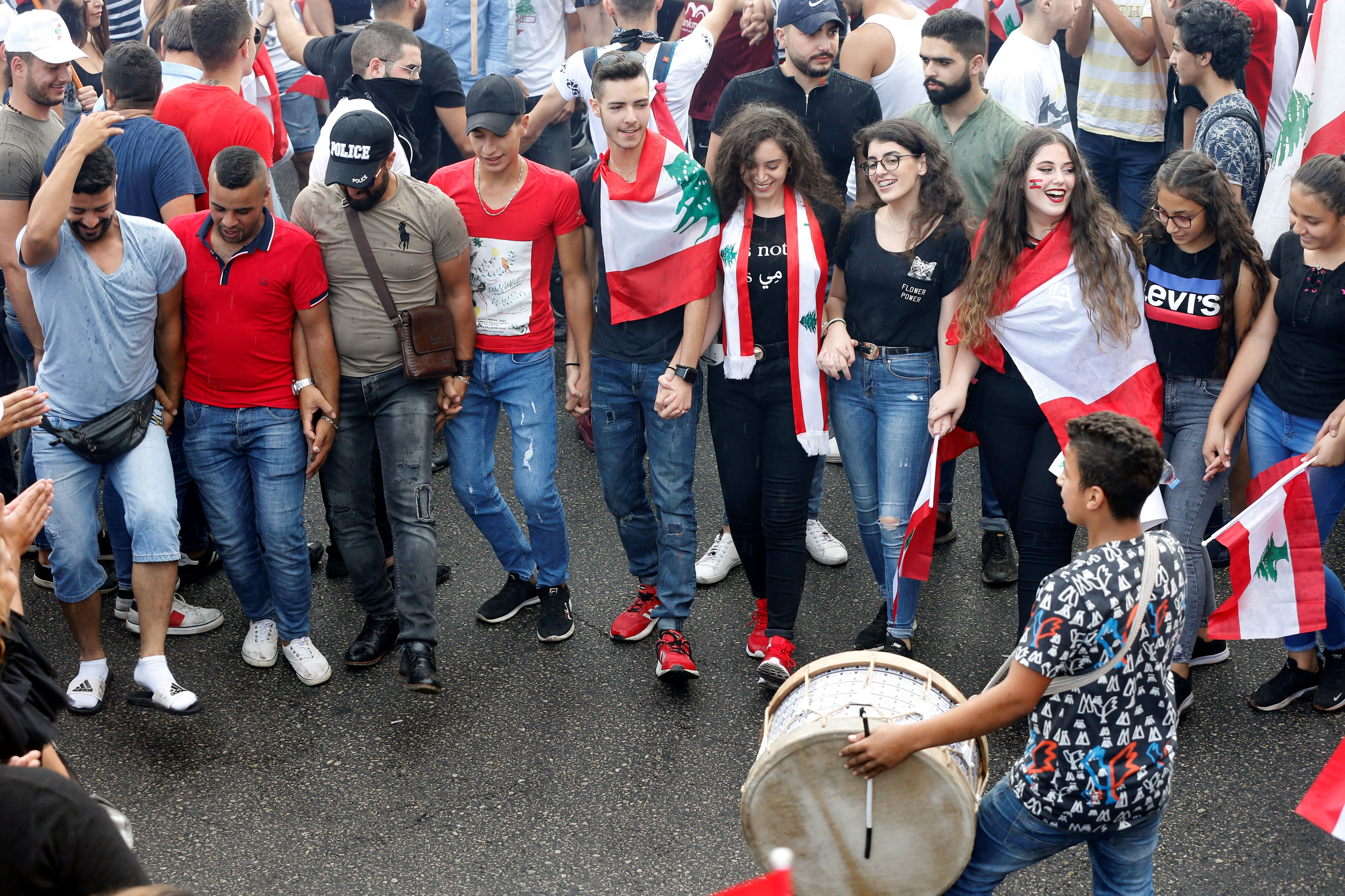 جانب من مظاهرة العاصمة بيروت