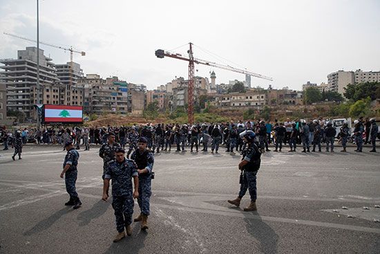 انتشار قوات الأمن فى ساحات بيروت