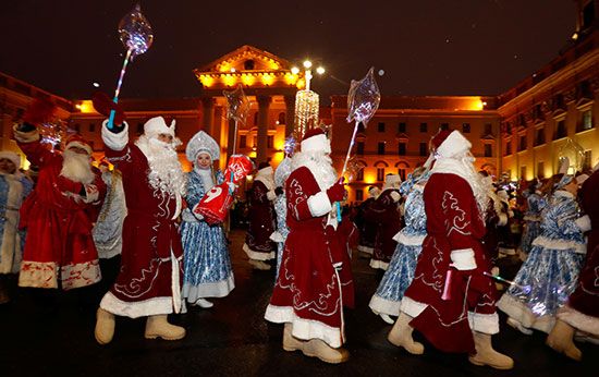 الاحتفال بعيد الميلاد فى وسط العاصمة البيلاروسية