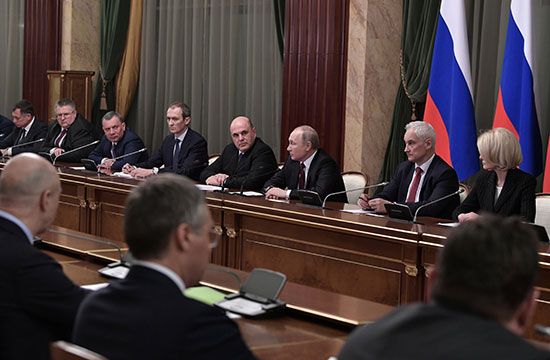 اجتماع الحكومة الروسية الجديدة بحضور الرئيس بوتين