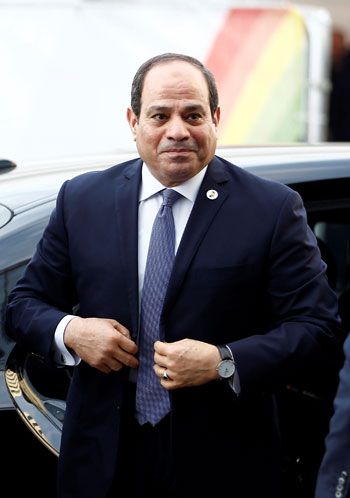الرئيس عبد الفتاح السيسى عقب وصوله لمقر القمة