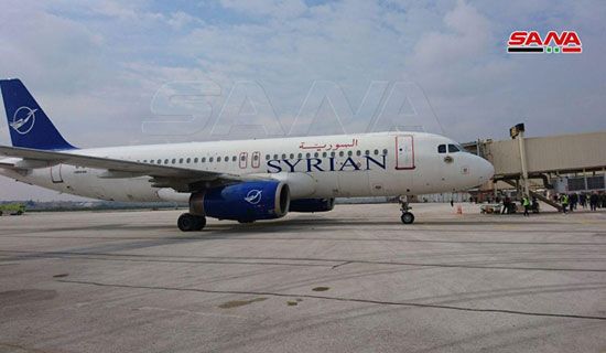 طائرة-الخطوط-السورية-تصل-لمطار-حلب-الدولى