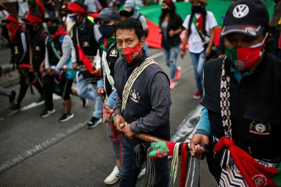 احتجاجات السكان الأصليين فى كولومبيا (2)