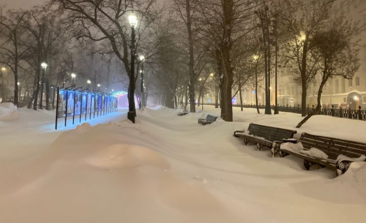 الثلج في شوراع موسكو