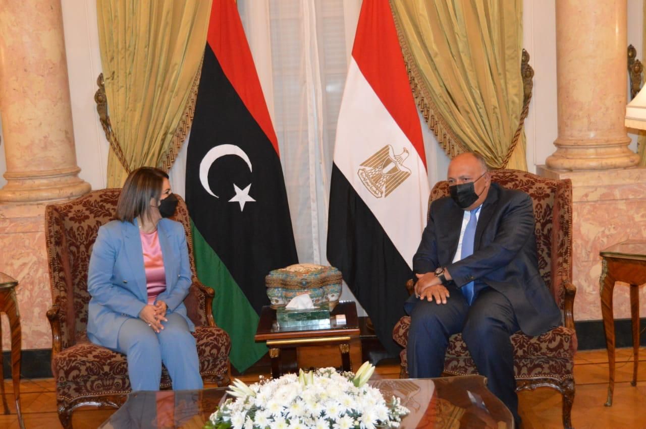 وزير الخارجية سامح شكري يستقبل وزيرة خارجية ليبيا نجلاء المنقوش
