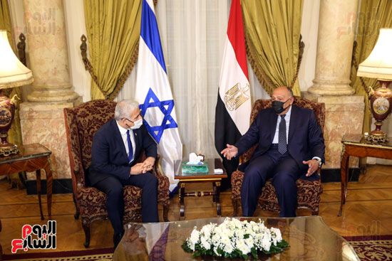 سامح شكرى يستقبل وزير خارجية إسرائيل  (14)