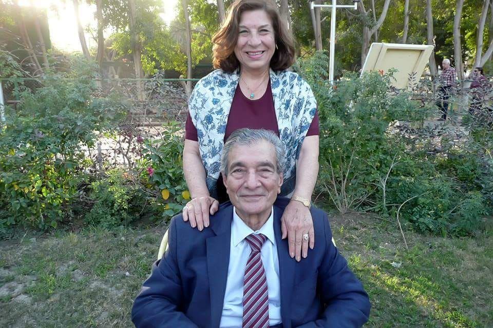 الإعلامى فاروق شوشة وزوجته الإعلامية هالة الحديدى