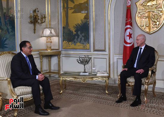 الرئيس قيس سعيد، رئيس الجمهورية التونسية والدكتور مصطفى مدبولى، رئيس مجلس الوزراء (3)