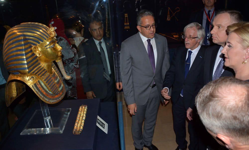 الرئيس البولندى خلال زيارة للمتحف المصرى