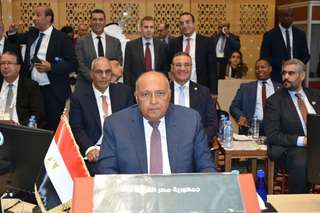 وزير الخارجية سامح شكري خلال مشاركته في القمة العربية