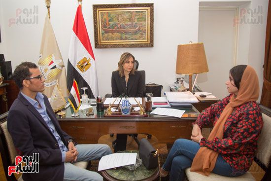 وزيرة الثقافة خلال حوارها مع اليوم السابع وزيرة الثقافة خلال حوارها مع اليوم السابع