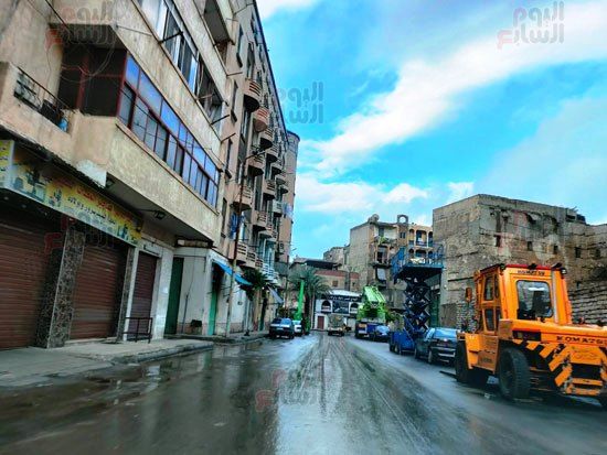 جانب من هطول الأمطار بالاسكندرية